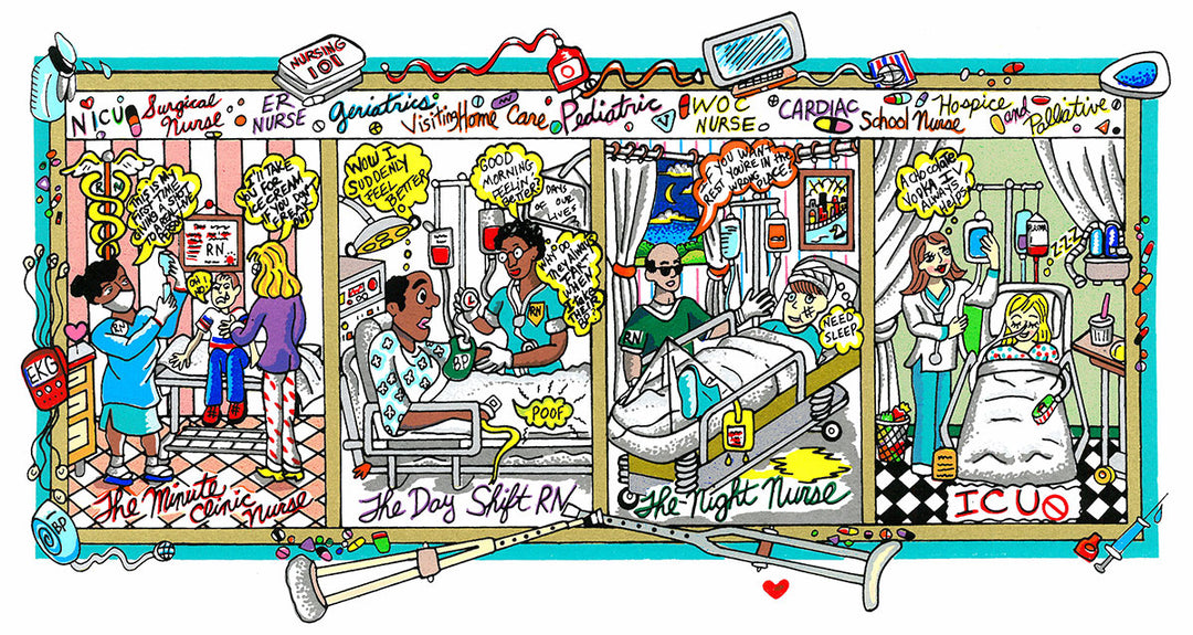 Charles Fazzino Nurses Have Heart 3D Limited Edition Silkscreen on Paper