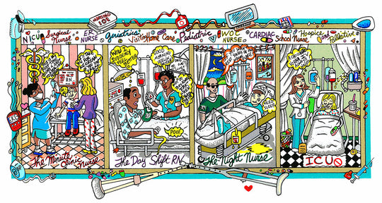 Charles Fazzino Nurses Have Heart 3D Limited Edition Silkscreen on Paper