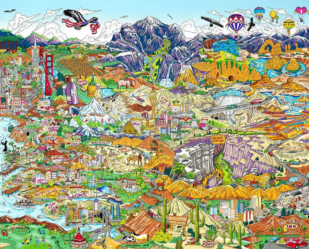 Charles Fazzino O Beautiful for Spacious Skies 3D Limited Edition Silkscreen on Paper