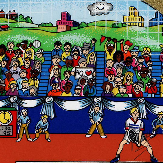 Charles Fazzino Point, Set, Game, Match! 3D Limited Edition Silkscreen on Paper