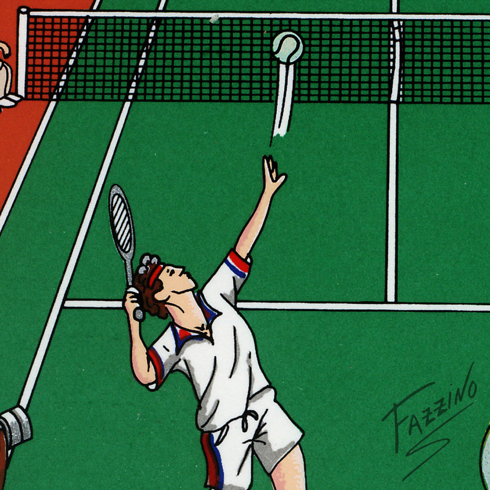 Charles Fazzino Point, Set, Game, Match! 3D Limited Edition Silkscreen on Paper