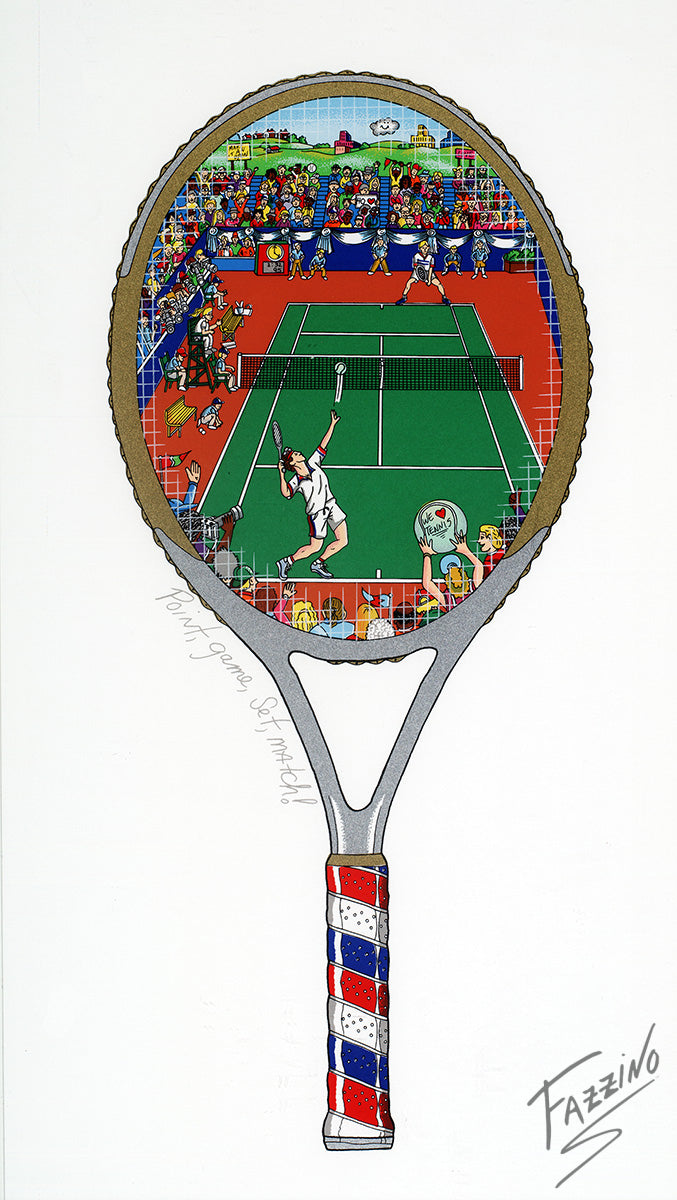 Charles Fazzino Point, Set, Game, Match! 3D Limited Edition Silkscreen on Paper