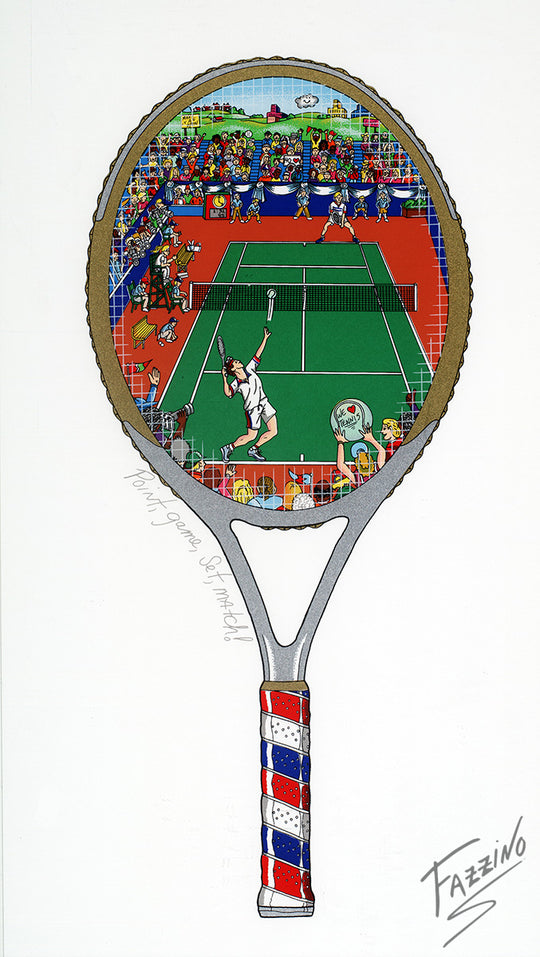 Charles Fazzino Point, Set, Game, Match! 3D Limited Edition Silkscreen on Paper
