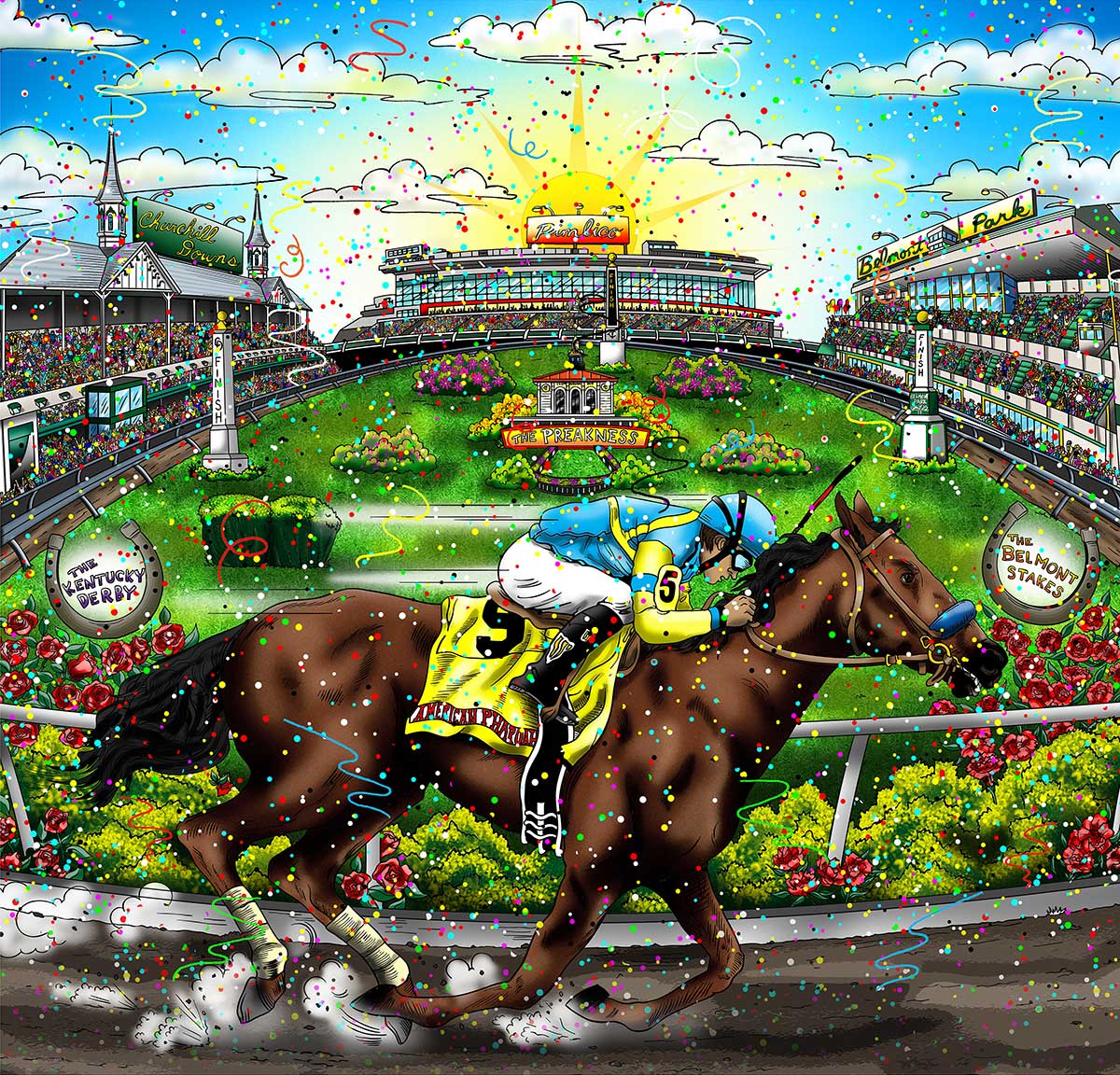 Charles Fazzino Portrait of a Champion 3D Limited Edition Mixed-Media on Paper