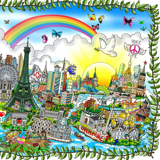 Charles Fazzino A Prayer for Peace 3D Limited Edition Mixed-Media on Paper