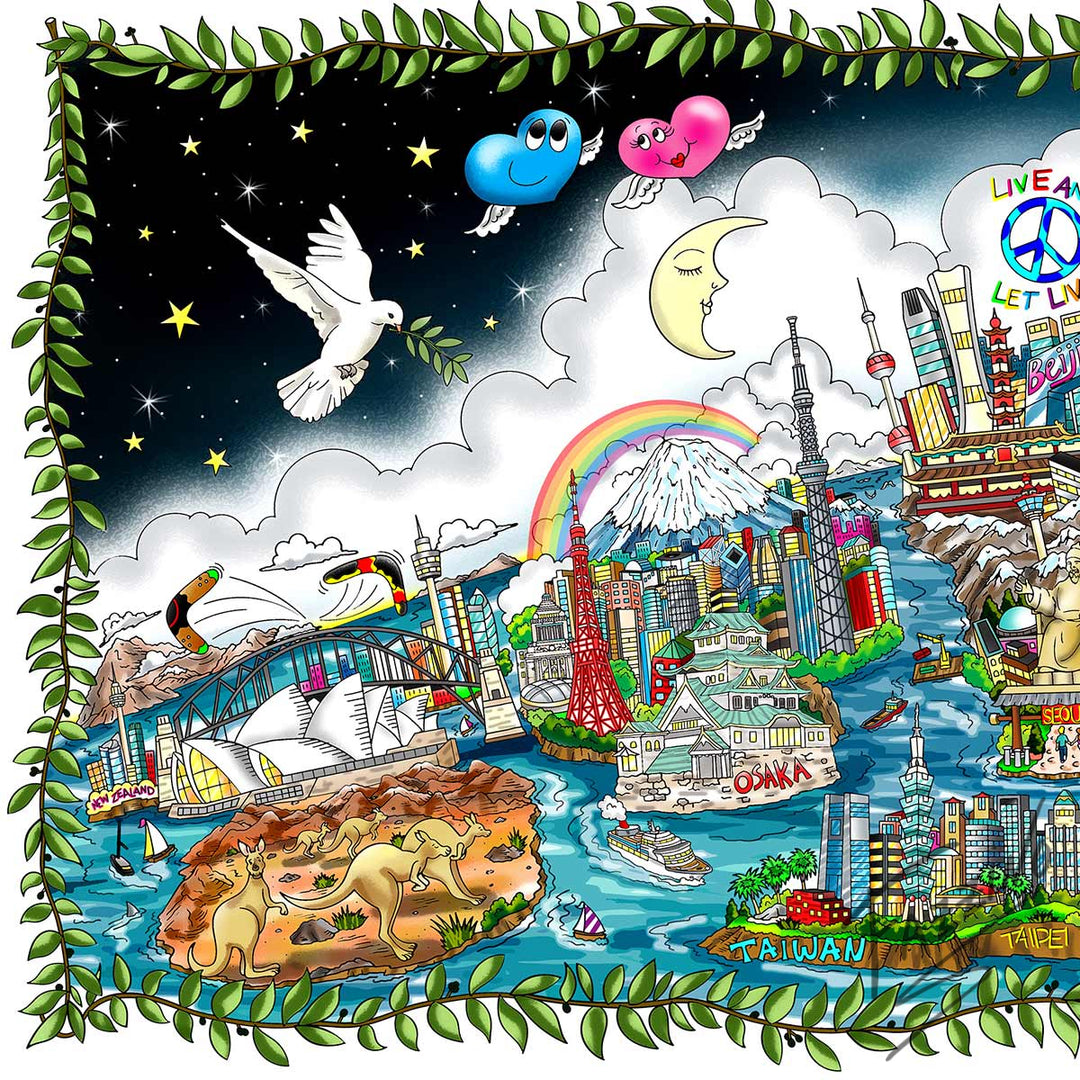 Charles Fazzino A Prayer for Peace 3D Limited Edition Mixed-Media on Paper