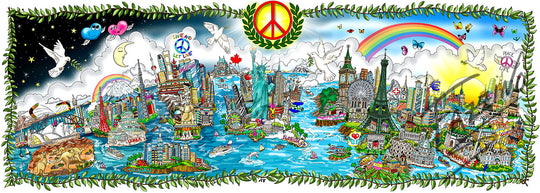 Charles Fazzino A Prayer for Peace 3D Limited Edition Mixed-Media on Paper