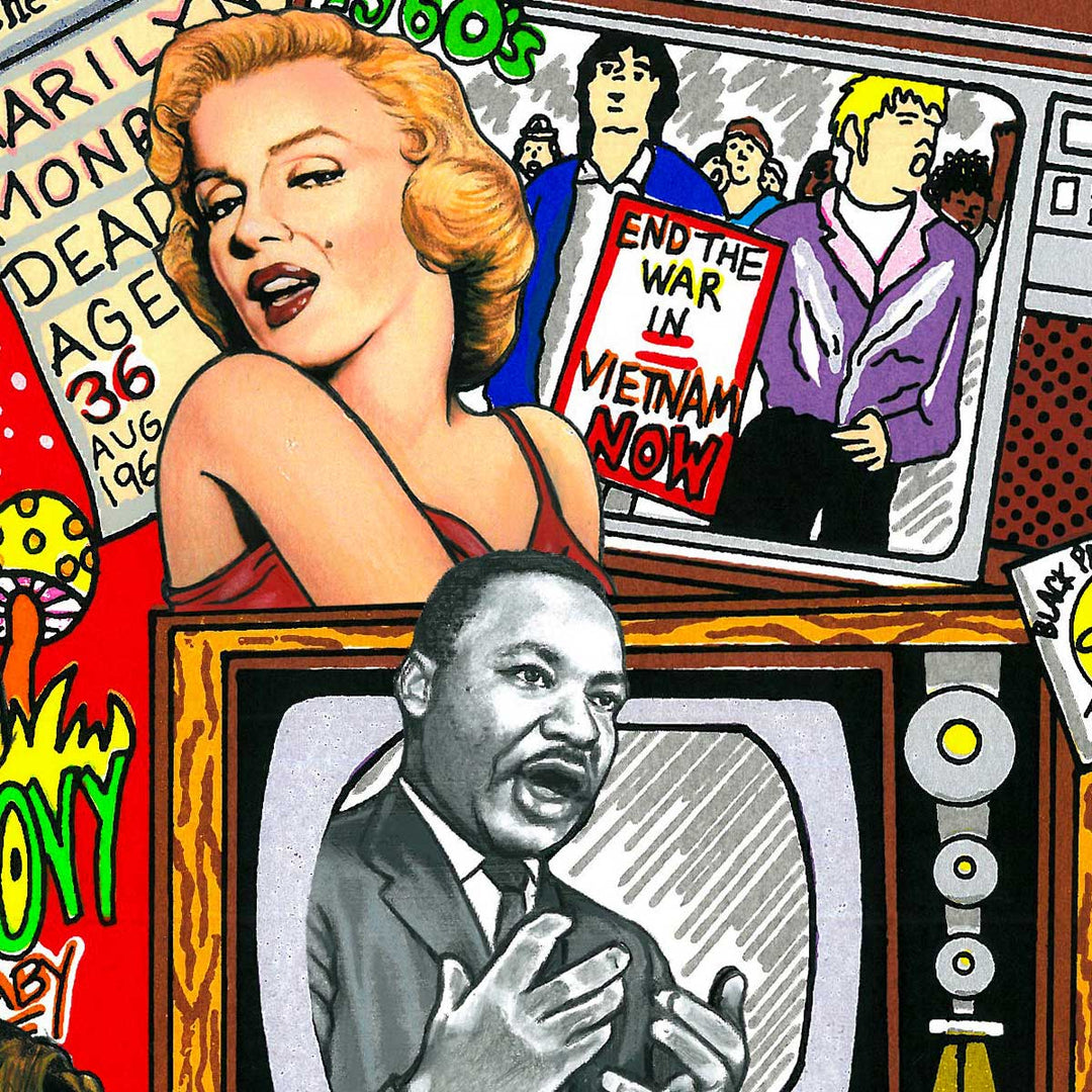 Charles Fazzino Rockin’ Through the 1960’s 3D Limited Edition Silkscreen on Paper with mixed-media elements