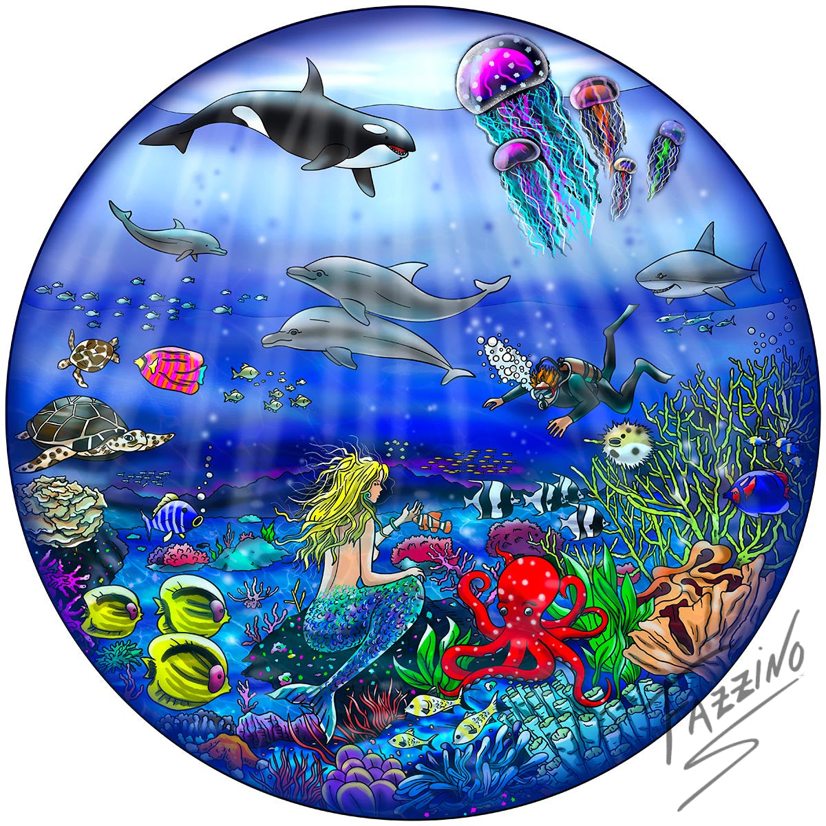 Charles Fazzino Our Sea of Tranquility 3D Limited Edition Mixed-Media on Paper