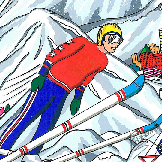 Charles Fazzino Ski Vacation 3D Limited Edition Silkscreen on Paper