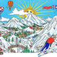 Charles Fazzino "Ski Vacation" 3D Limited Edition Silkscreen on Paper