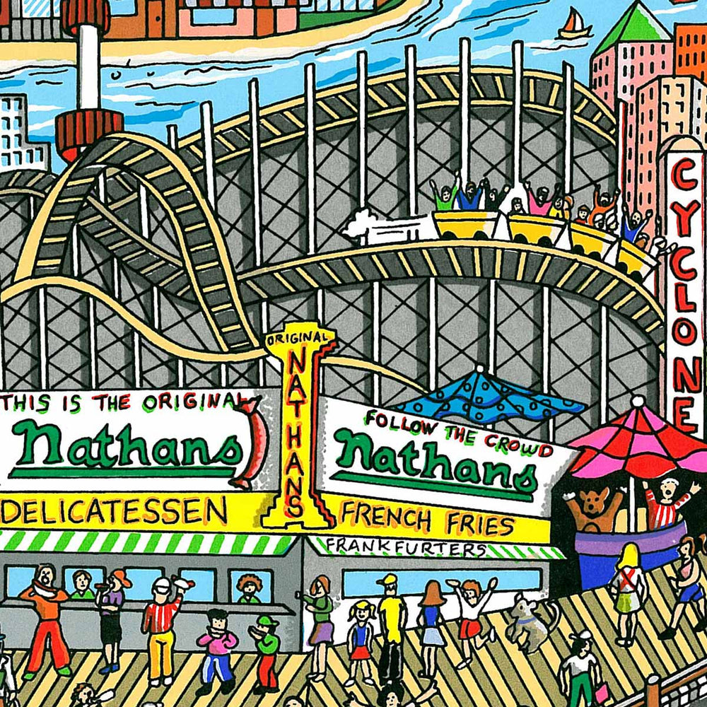Charles Fazzino Take the B-Train to Brooklyn 3D Limited Edition Silkscreen on Paper