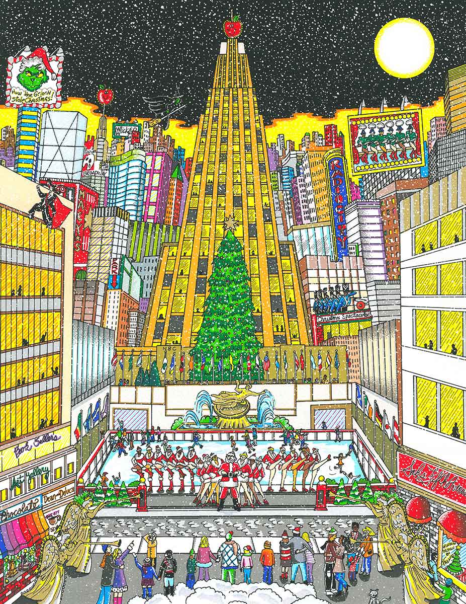 Charles Fazzino That Holiday Night in NYC 3D Limited Edition Silkscreen on Paper