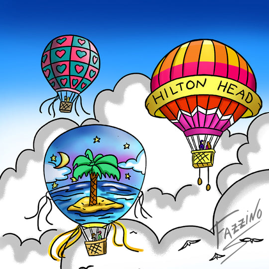 Charles Fazzino The Glamour of Hilton Head 3D Limited Edition Mixed-Media on Paper