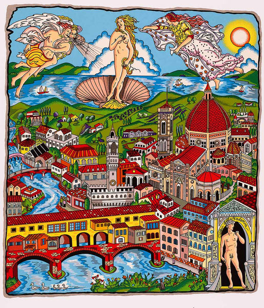 Charles Fazzino The Italy Suite: Florence 3D Limited Edition Silkscreen on Paper