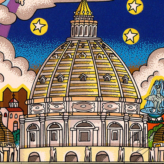 Charles Fazzino The Italy Suite: Rome 3D Limited Edition Silkscreen on Paper
