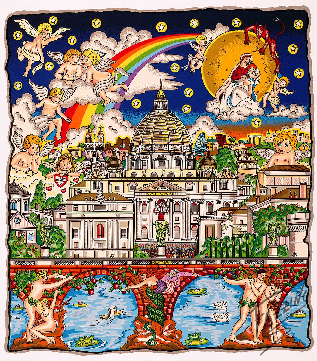 Charles Fazzino The Italy Suite: Rome 3D Limited Edition Silkscreen on Paper