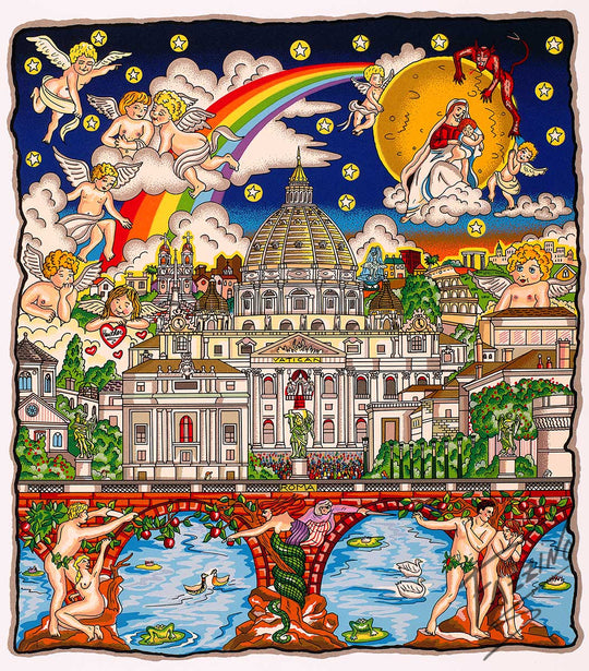 Charles Fazzino The Italy Suite: Rome 3D Limited Edition Silkscreen on Paper