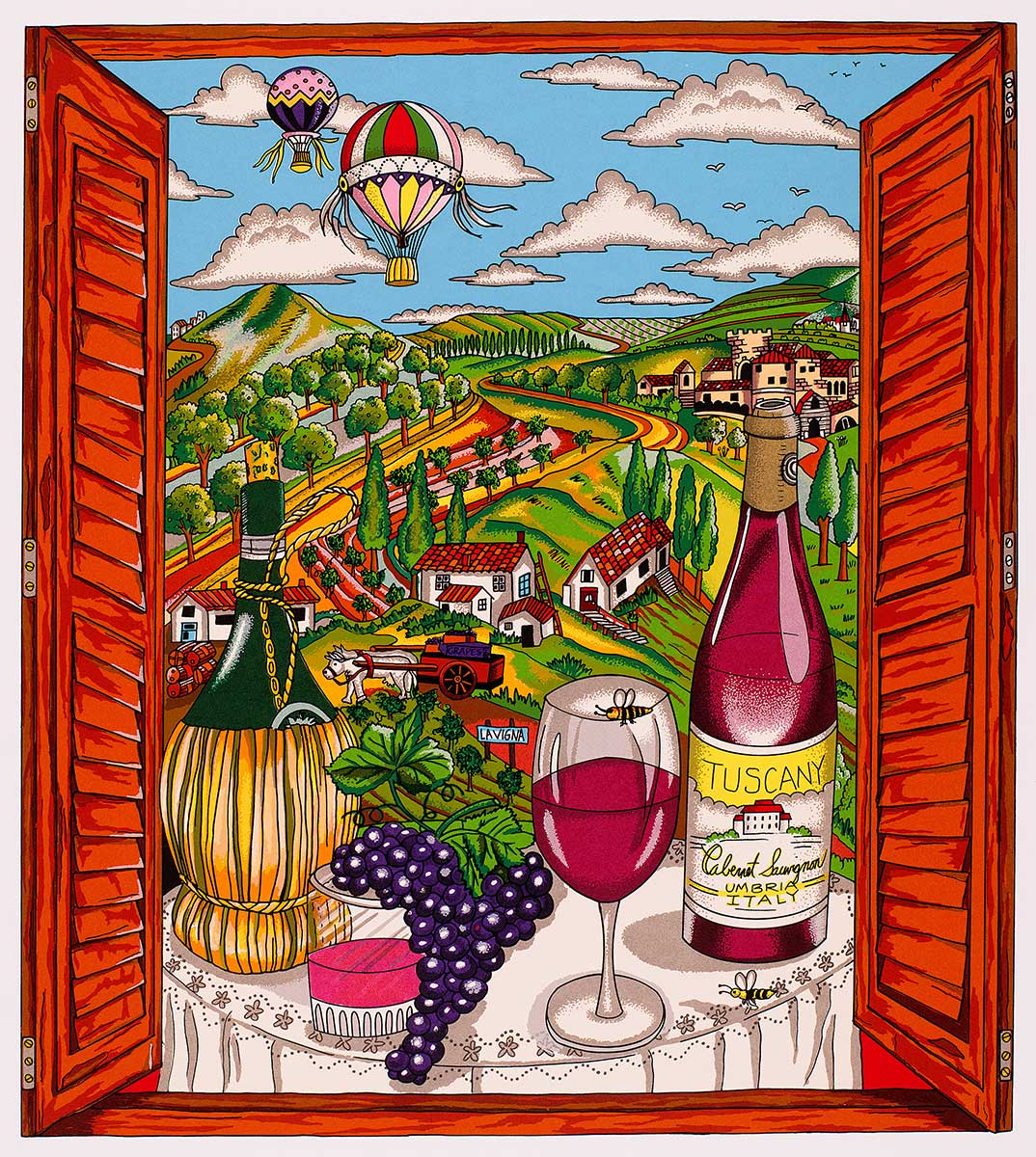 Charles Fazzino The Italy Suite: Tuscany 3D Limited Edition Silkscreen on Paper
