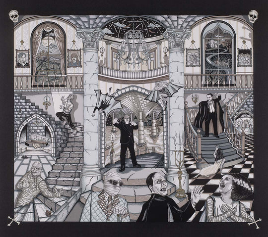 Charles Fazzino The Monsters of Universal Studios 3D Limited Edition Silkscreen on Paper