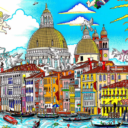Charles Fazzino The Sun Rises Over Venice 3D Limited Edition Silkscreen on Paper