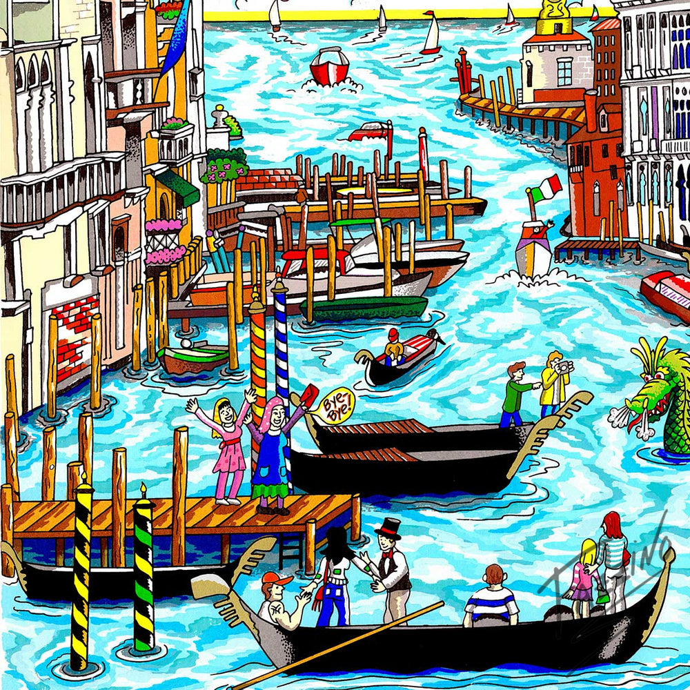 Charles Fazzino The Sun Rises Over Venice 3D Limited Edition Silkscreen on Paper