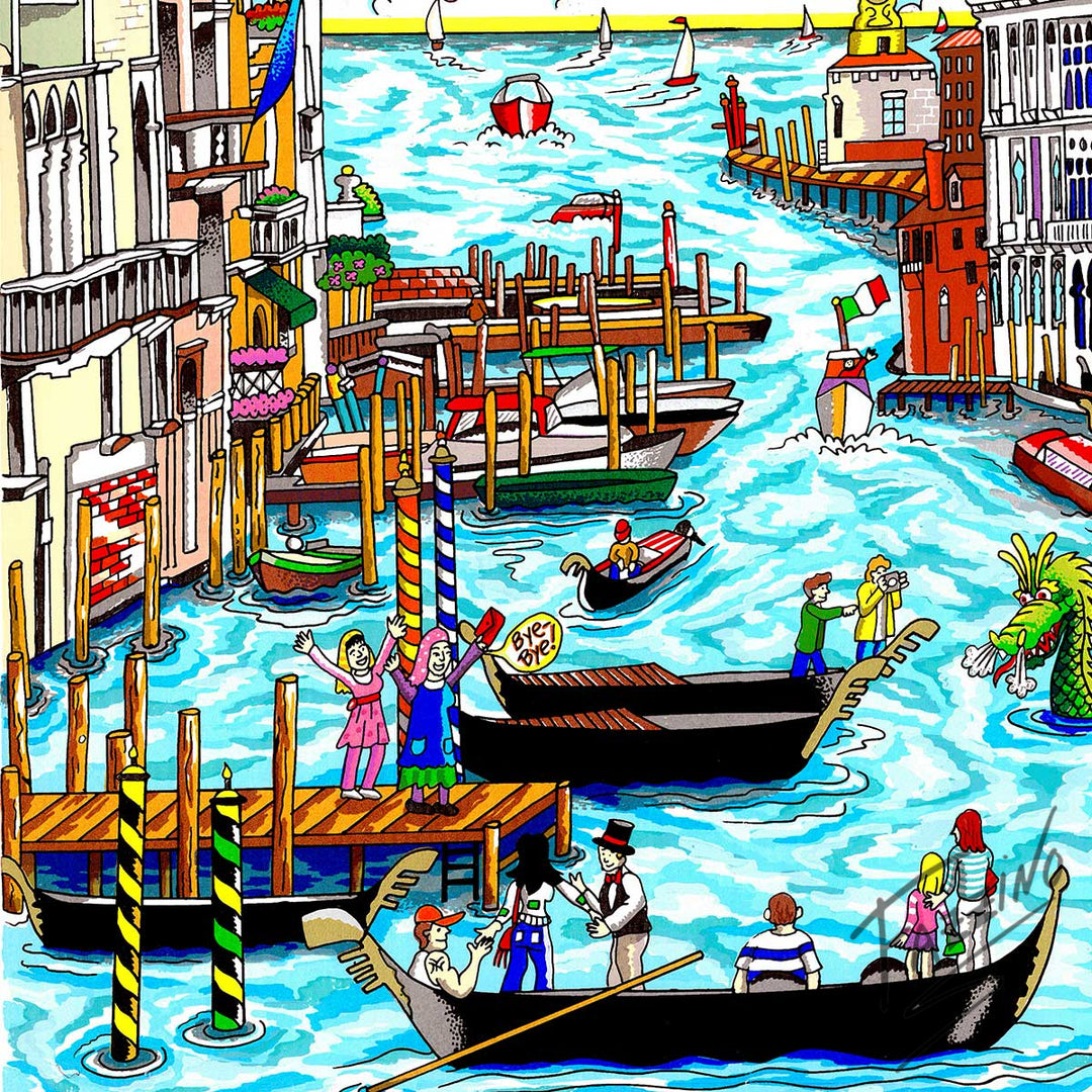 Charles Fazzino The Sun Rises Over Venice 3D Limited Edition Silkscreen on Paper