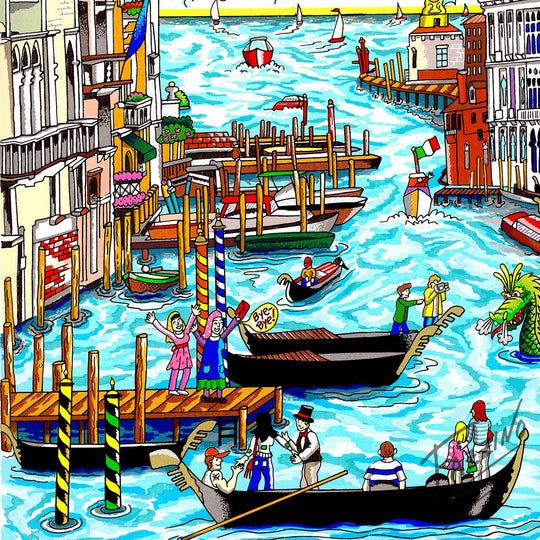 Charles Fazzino The Sun Rises Over Venice 3D Limited Edition Silkscreen on Paper