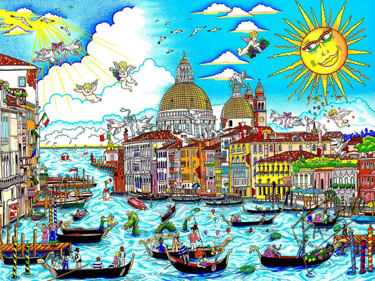 Charles Fazzino "The Sun Rises Over Venice" 3D Limited Edition Silkscreen on Paper