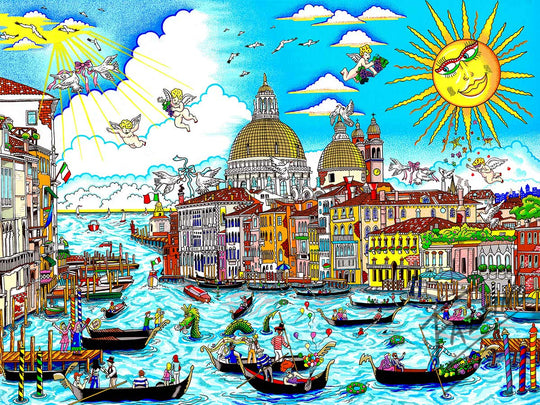 Charles Fazzino The Sun Rises Over Venice 3D Limited Edition Silkscreen on Paper