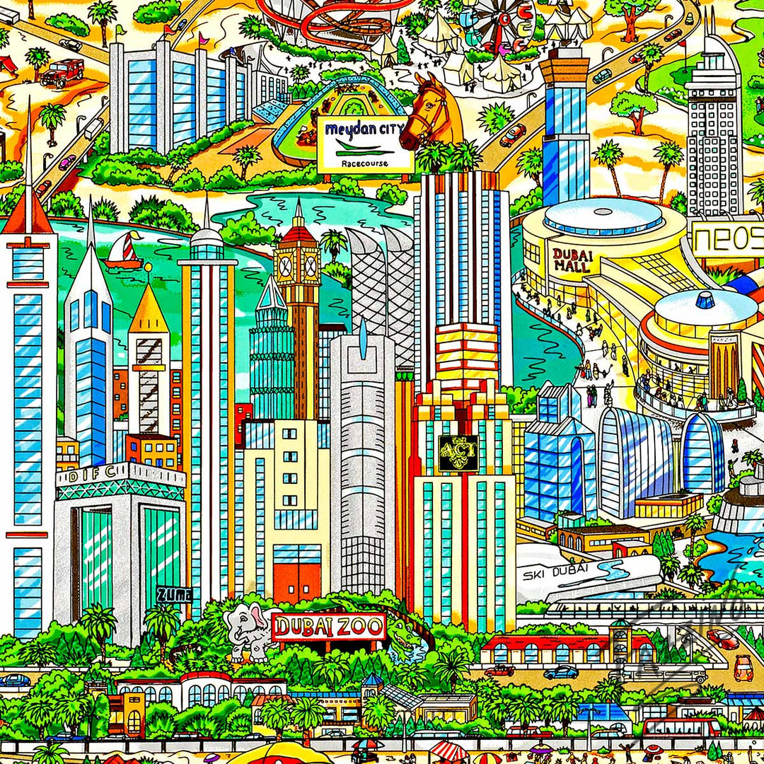 Charles Fazzino The Wonders of Dubai 3D Limited Edition Silkscreen on Paper