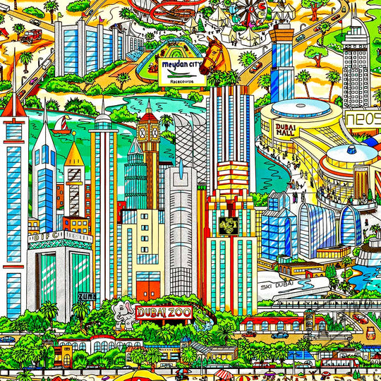 Charles Fazzino The Wonders of Dubai 3D Limited Edition Silkscreen on Paper