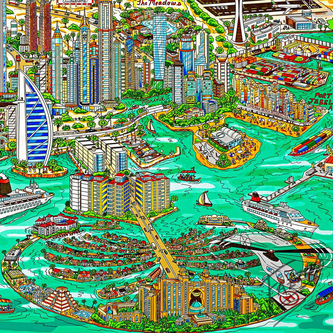 Charles Fazzino The Wonders of Dubai 3D Limited Edition Silkscreen on Paper
