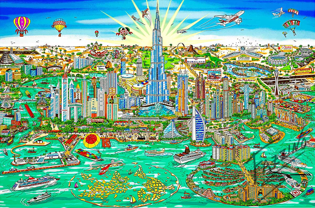 Charles Fazzino The Wonders of Dubai 3D Limited Edition Silkscreen on Paper