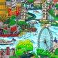 Charles Fazzino "Touch Down in London Town" 3D Limited Edition Silkscreen on Paper