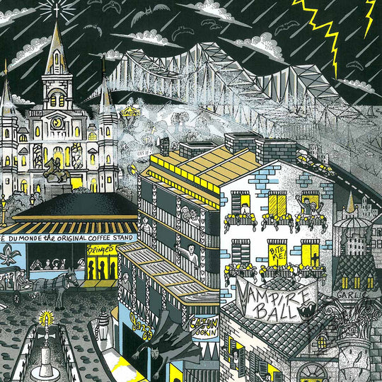 Charles Fazzino Vampires…The Twilight of New Orleans 3D Limited Edition Silkscreen on Paper