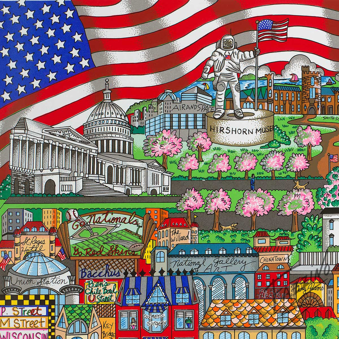 Charles Fazzino Washington Welcomes You 3D Limited Edition Silkscreen on Paper