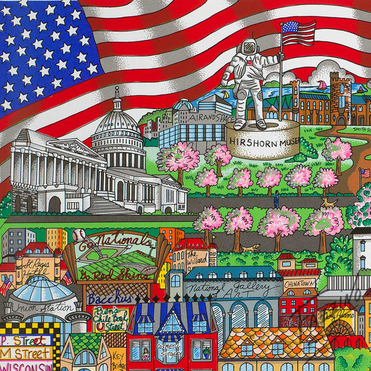 Charles Fazzino Washington Welcomes You 3D Limited Edition Silkscreen on Paper