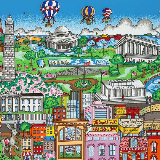 Charles Fazzino Washington Welcomes You 3D Limited Edition Silkscreen on Paper