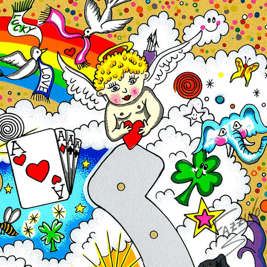 Charles Fazzino With a Little Bit of Luck 3D Limited Edition Silkscreen on Paper