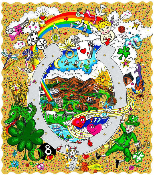 Charles Fazzino With a Little Bit of Luck 3D Limited Edition Silkscreen on Paper