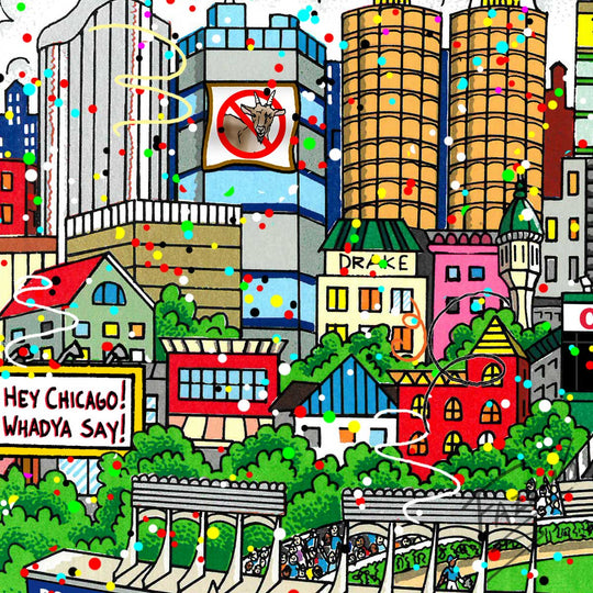 Charles Fazzino Wrigley Field Home of the Cubbies 3D Limited Edition Mixed-Media on Paper