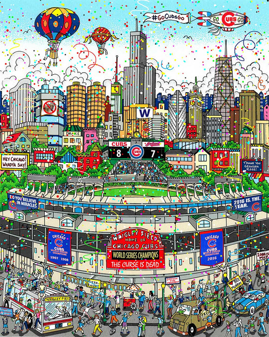 Charles Fazzino Wrigley Field Home of the Cubbies 3D Limited Edition Mixed-Media on Paper