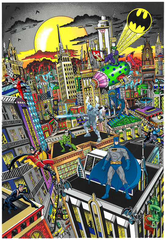 Charles Fazzino Batman Rules the Night 3D Limited Edition Silkscreen on Paper