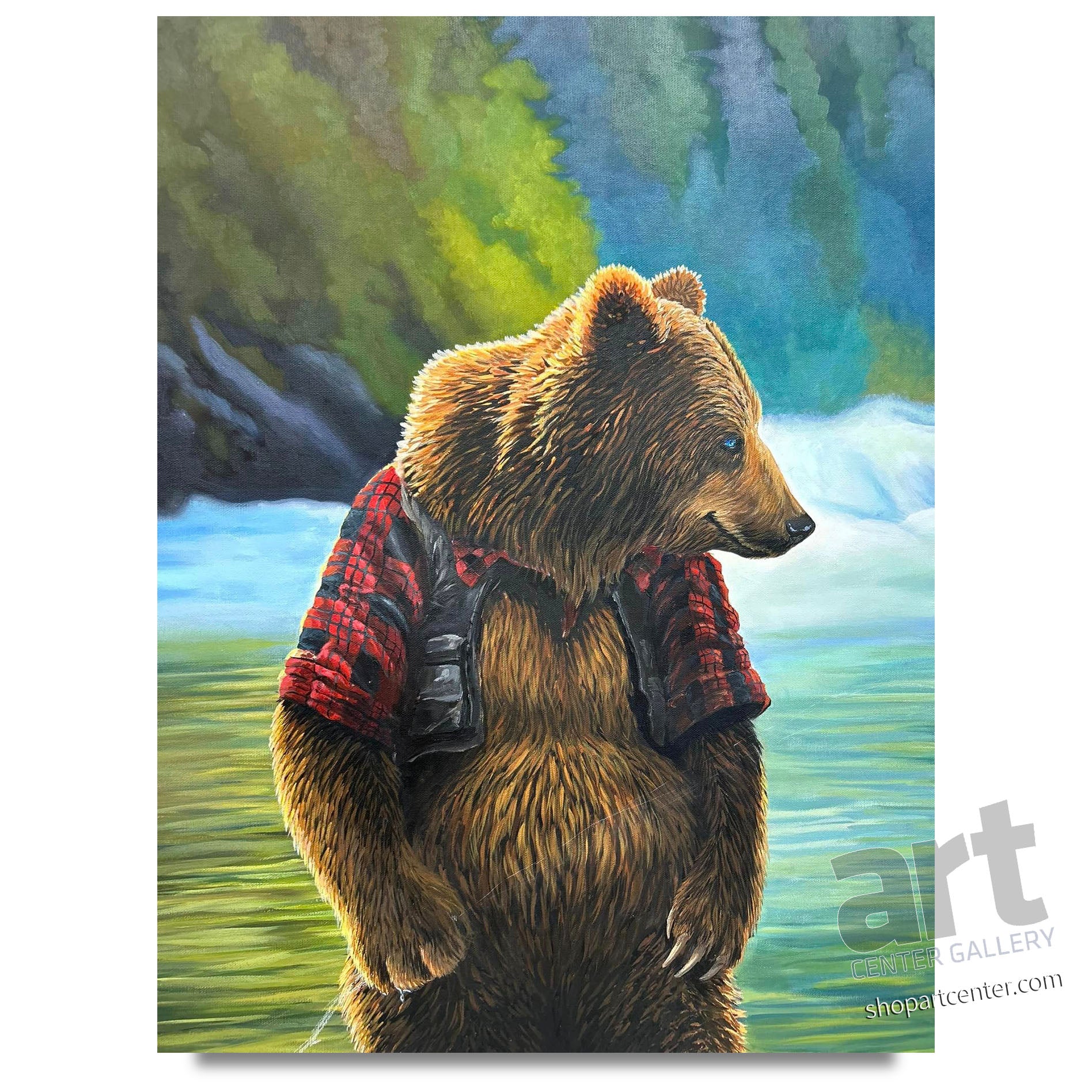 Michael Godard Bear in Alaska Title TBD Limited Edition Canvas Giclee