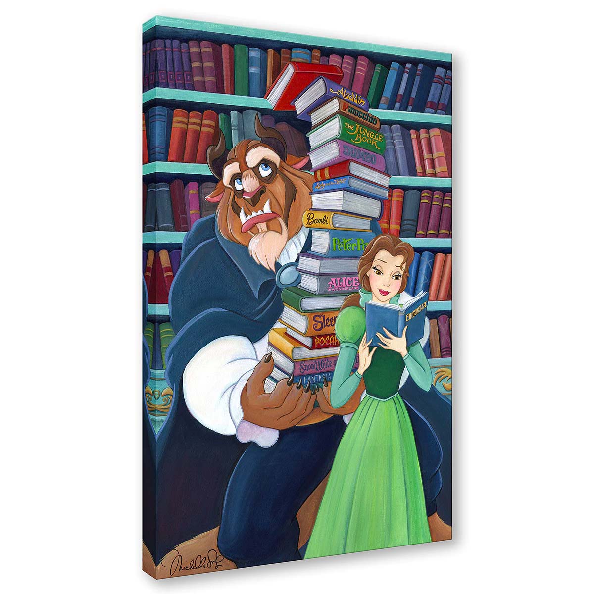 Michelle St. Laurent Disney Belle's Books Limited Edition Canvas Giclee