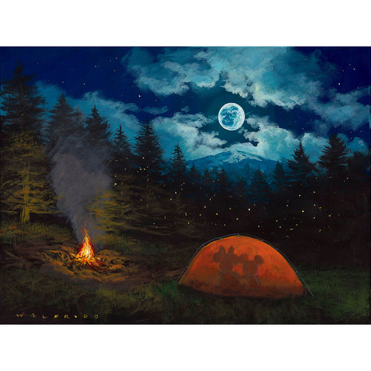 Walfrido Garcia Disney "Camping Under the Moon" Limited Edition Canvas Giclee