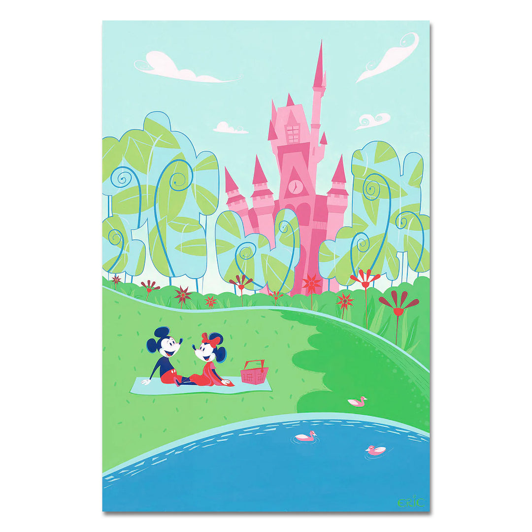 Eric Doggett Disney Castle View for Two Limited Edition Canvas Giclee