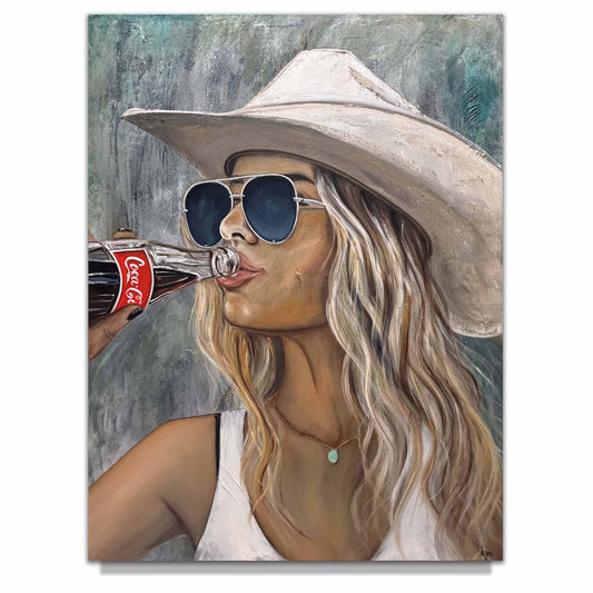 Iryna Miahka "Coca-Cola Cowgirl" Original Canvas