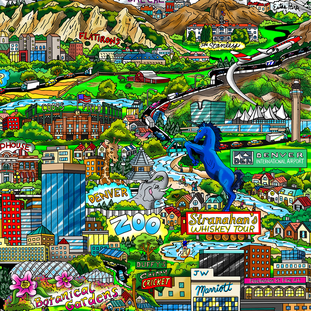 Charles Fazzino Colorado on My Mind 3D Limited Edition Mixed-Media on Paper